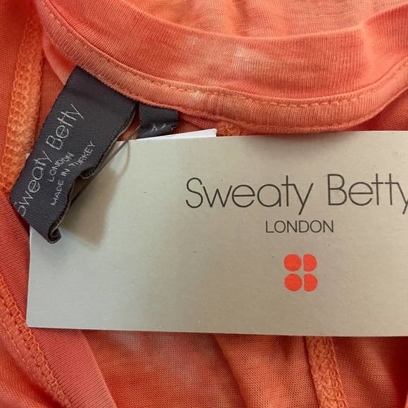BRAND NEW Sweaty Betty Easy Peazy Tank Top Orange Bleach Dye Tie Dye ombré - Picture 9 of 9